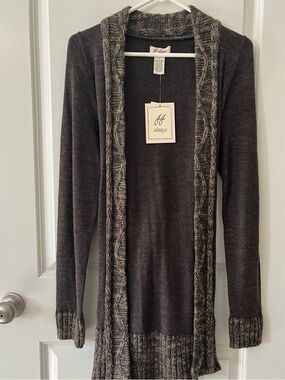 Always Women's Open-Front Cardigan with Heathered Trim